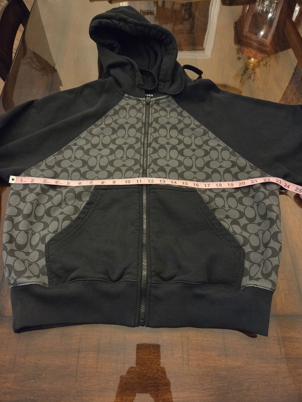 Coach Black Monogram Zip Hoodie - Men's - Picture 12 of 16